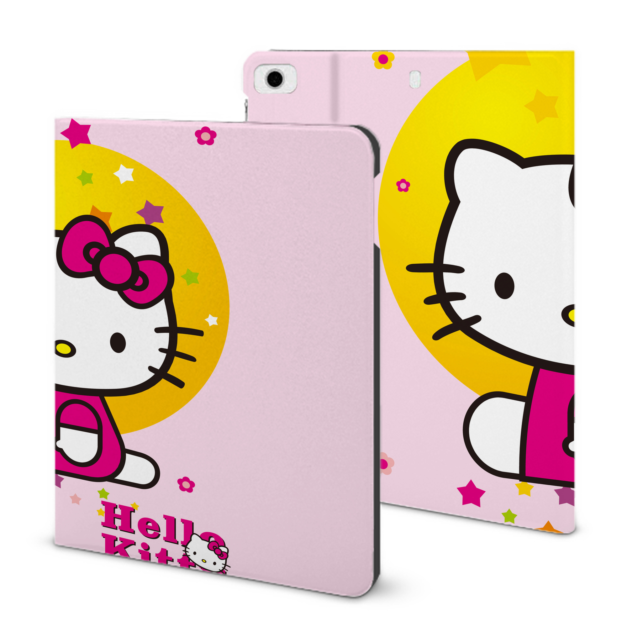 （画像用） Hello Kitty ハローキティ IPad ケース ブック型 PUレザー TPU 耐衝撃 軽量 薄型 ペン収納なし 全面保護 IPad 各モデル対応